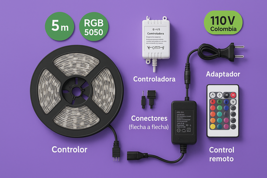 Tira LED RGB 5050 5 m – Envío gratis a todo Colombia | Paga al recibir